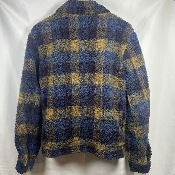 Primark sherpa jacket womens size small brown blue casual zip winter - Picture 6 of 9